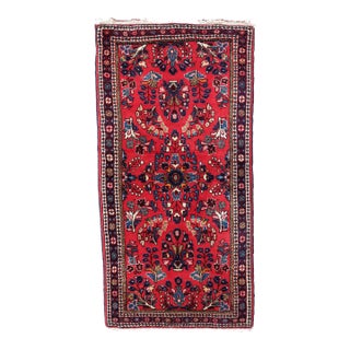 1970s Handmade Vintage Persian Sarouk Rug 2.1' X 4.2' For Sale