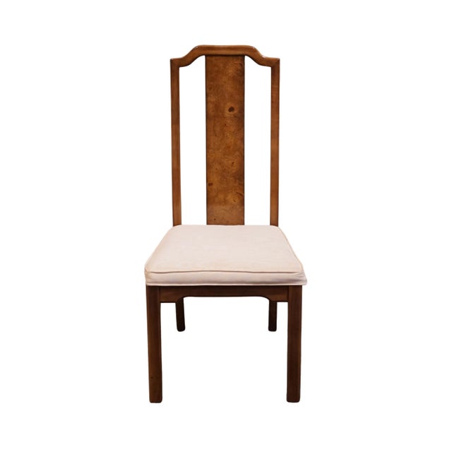 Hollywood Regency Thomasville Tokaido Collection Burled Walnut Asian Modern Dining Side Chair 10821-813-814 For Sale - Image 3 of 12