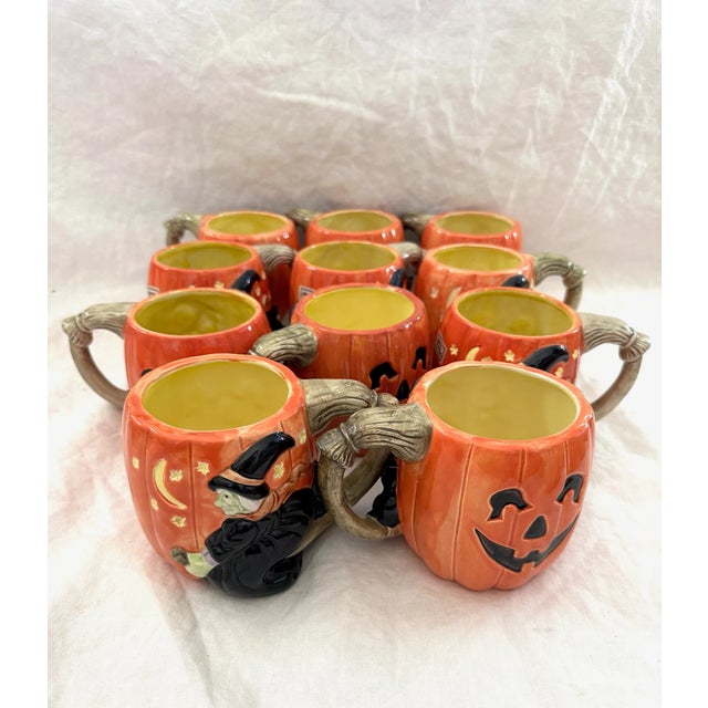 Fitz and Floyd Fitz & Floyd Jack-O-Lantern/Witch Mugs-Set of 16 For Sale - Image 4 of 7
