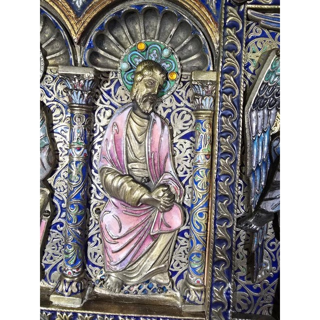 Limoges Style Altar Panel, 1950s For Sale - Image 13 of 18