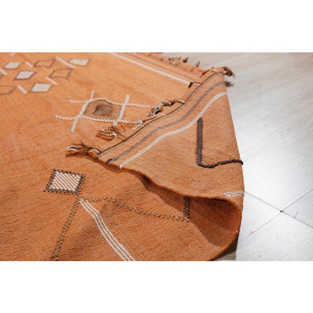 8x10 Fiona Penelope Coral Geometric Modern Flatweave Carpet Rug For Sale In New York - Image 6 of 7