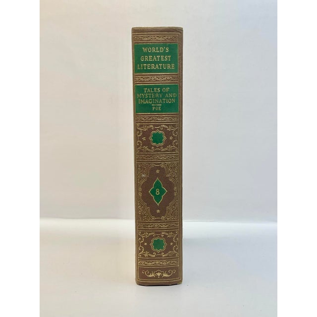 Traditional Tan & Green Hardcover Book Set-5 Volumes For Sale - Image 3 of 8