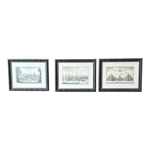 Early 19th Century Set of Three French Prints, Framed