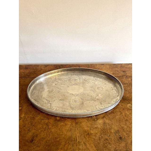 Antique Edwardian Silver Plated Tray, 1900 For Sale - Image 6 of 6