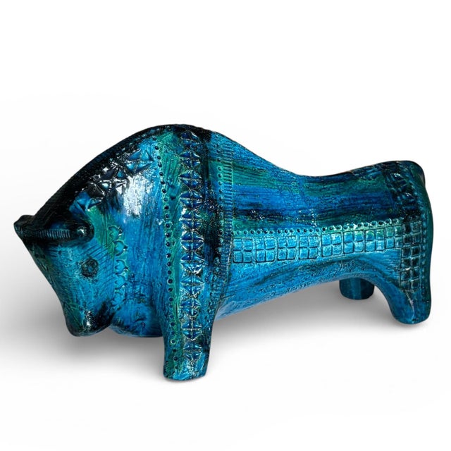 Sculptural Rimini Blu Bull by Aldo Londi for Bitossi Ceramiche, Italy, 1960s For Sale - Image 13 of 13