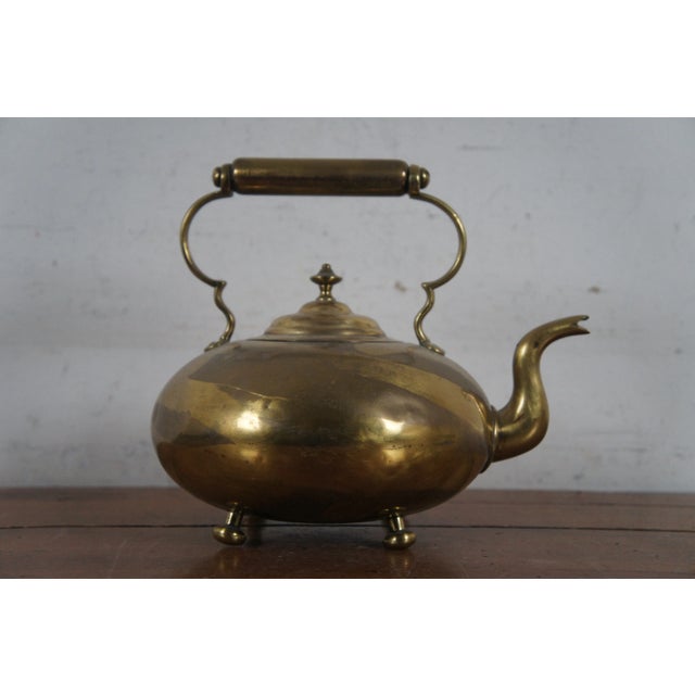 Antique Victorian Brass Hot Toddy Footed Goose Neck Tea Coffee Pot Kettle For Sale - Image 6 of 12