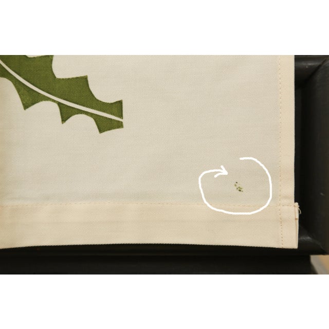 Yellow 70s Mid-Century Boho Apron (Never Used) With Screen-Printed Thistle Motif in Warm Yellow and Olive Green For Sale - Image 8 of 11