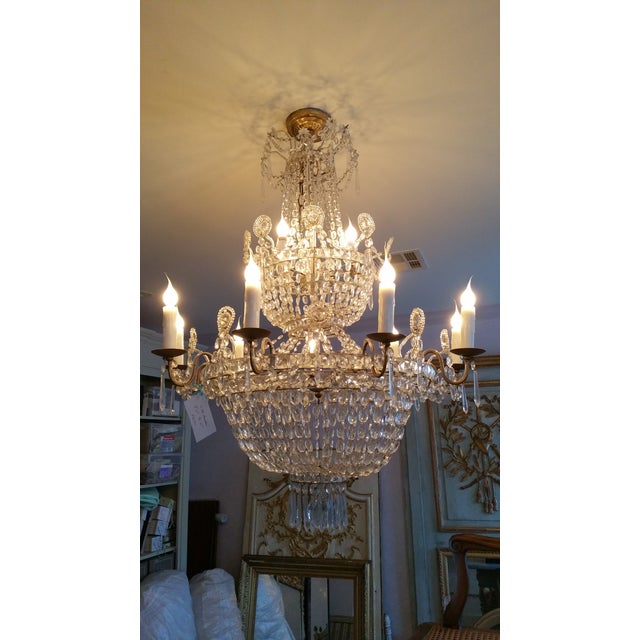 19th C 12 Lite Scandinavian Empire Chandelier. Wired for the US.