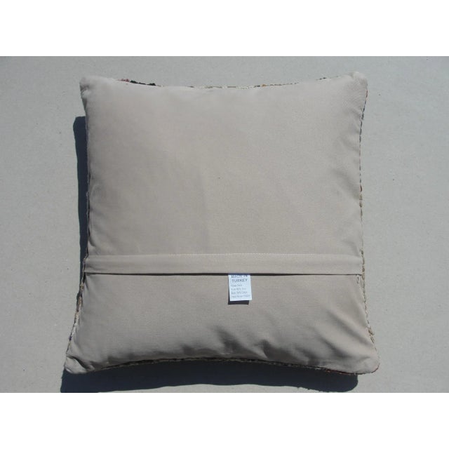 White 1970s Turkish Kilim Pillow Cover 16" For Sale - Image 8 of 9