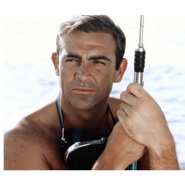 Harpoon Bond 1965 Tattooed Sean Connery with a harpoon and scuba mask in James Bond film ‘Thunderball’ directed by Terence...