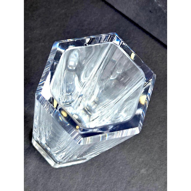 Glass 1970s Kosta Boda Crystal Colonna Vase Designed by Bengt Edenfalk, Signed For Sale - Image 7 of 12