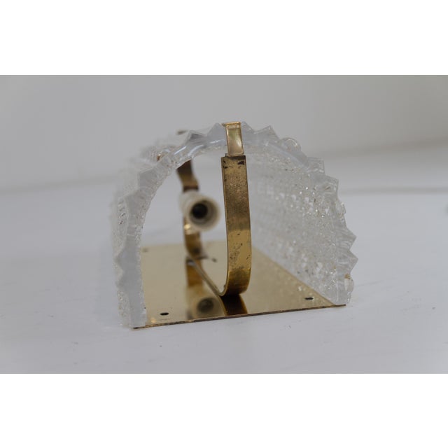 Gold Mid-Century Danish Glass and Brass Sconce by Carl Fagerlund for Orrefors, 1960s For Sale - Image 8 of 15