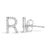 Contemporary 10K White Gold 1/10 Cttw Diamond 'R' Initial Stud Earring For Sale - Image 3 of 5