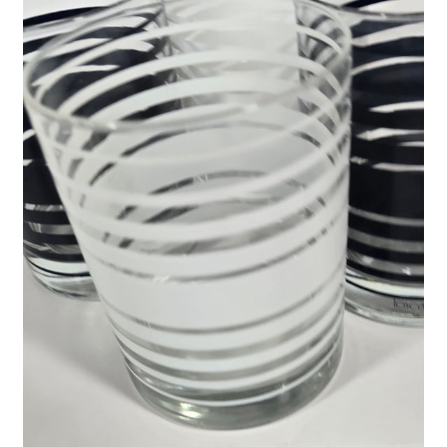 2000 - 2009 Nautical Striped Lowballs- Set of Four For Sale - Image 5 of 9