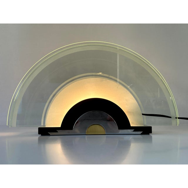 Postmodern Rising Sun Table Lamp from Metalarte, Spain, 1980s For Sale - Image 12 of 18