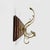 Italian Art Nouveau Wall Coat Rack in Wood and Brass, 1920s For Sale - Image 3 of 10