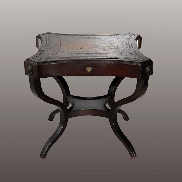 Wood Antique Mahogany Side Table For Sale - Image 7 of 11