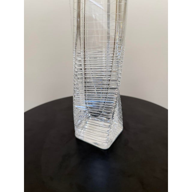 Signed Hoya Japanese Crystal Twist Vase For Sale - Image 9 of 15