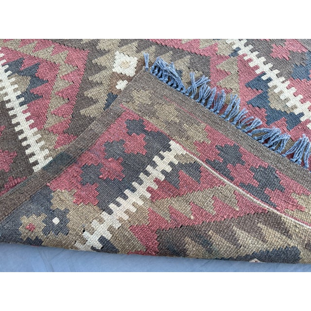 Textile Vintage Afghan Handmade Kilim Runner Rug | 2'5"x5'8" Ft Geometric Tribal Wool Carpet For Sale - Image 7 of 7