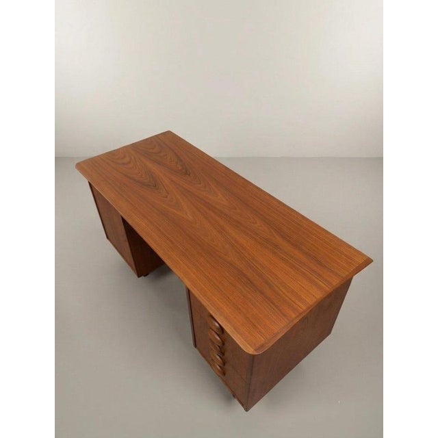 Mid-Century Modern Danish Teak Desk with Top For Sale - Image 6 of 8