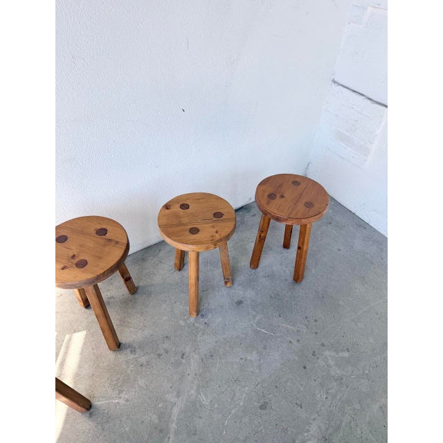 Vintage Tripod Stools, 1950s, Set of 4 For Sale - Image 9 of 18
