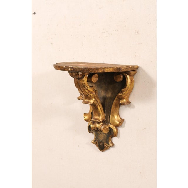 Wood Mid 20th Century Italian Gilt-Wood Wall Bracket For Sale - Image 7 of 9