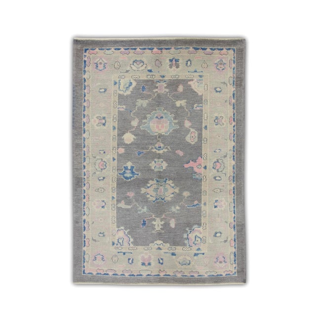 Modern Turkish Oushak Rug 4' x 5'11" For Sale In Houston - Image 6 of 6