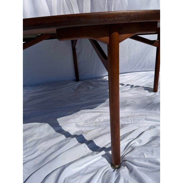 1970s 1970s Jens Risom Mid Century Modern Circular Table With Three Drawers 63" For Sale - Image 5 of 17