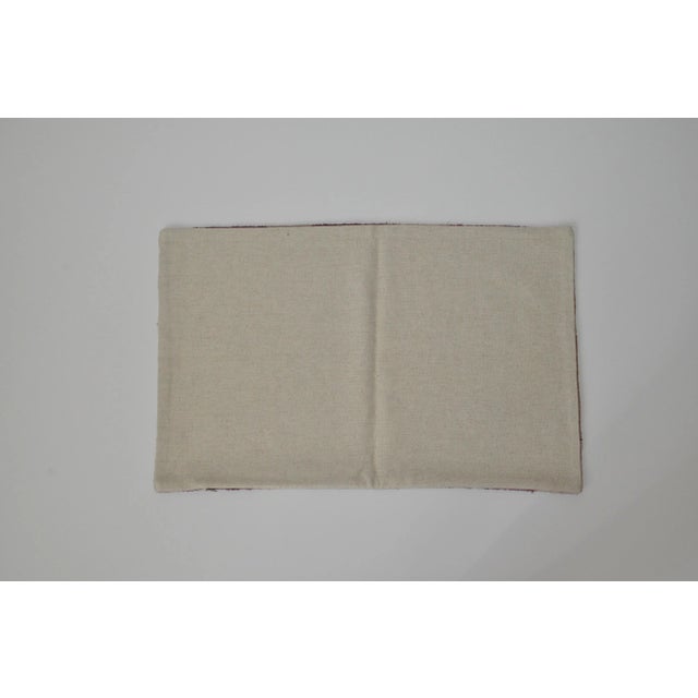 Contemporary Bold Purple Stripes Silk Velvet Pillow For Sale - Image 3 of 3