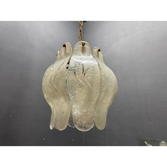 Italian Murano Glass Pendant Light with Sculptural Glass Shade, 1970s For Sale - Image 11 of 13