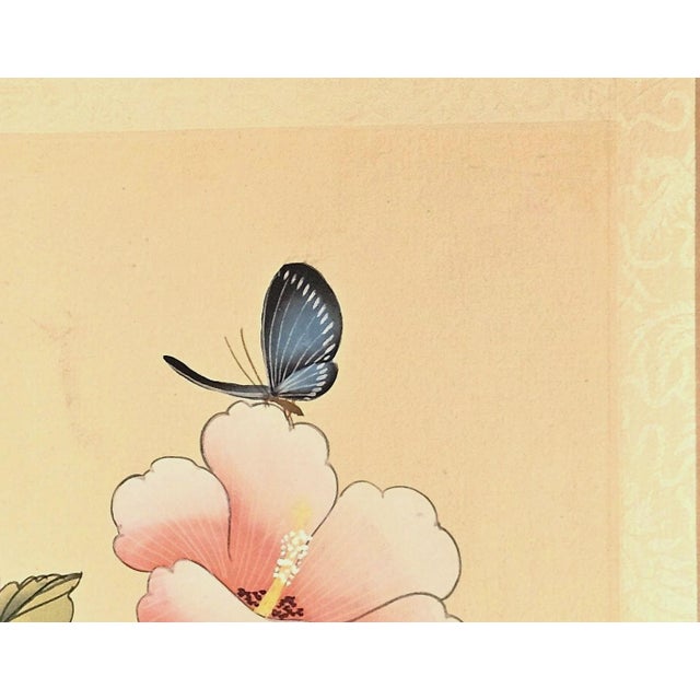Mid-Century Chinese Botanical on Silk For Sale - Image 4 of 4