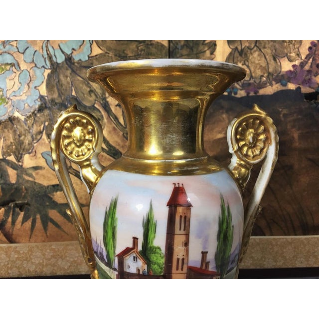 Early 19th Century Early 19th Century Baluster Vase in Porcelain Paris Painted & Gilded by Hand, 1800s For Sale - Image 5 of 14