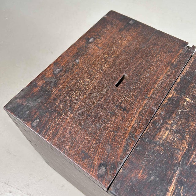 Contemporary Antique Wooden Zenibako Temple Offering Box, 1890s For Sale - Image 3 of 16