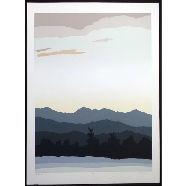 1980s 1980s "Chinook I, II, III" Minimalist Landscape Triptych Serigraph by Jim Boutwell - Set of 3 For Sale - Image 5 of 13
