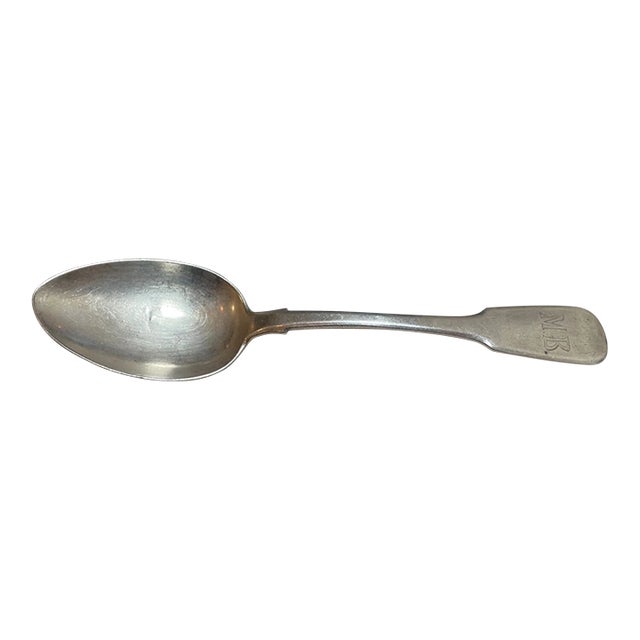 Large 1869 Handmade 875 Moscow Russian Silver Saziko Engraved Sterling Spoon For Sale