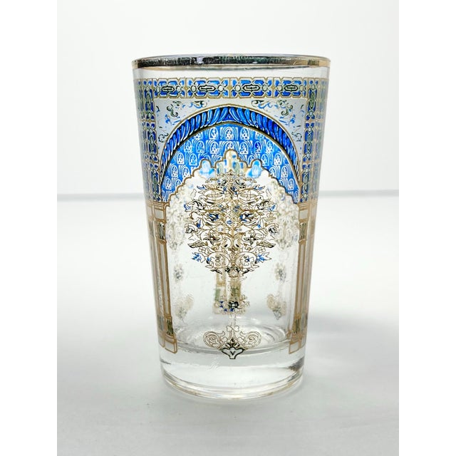1960s Vintage Mid-Century Greek Column Topiary Moroccan Tea or Juice Glasses - Set of 3 For Sale - Image 4 of 6