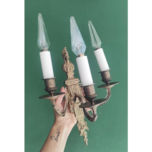 For three bulbs type E14 each. Up to 250V (Europe/UK Standard).The wiring of this item may be original and might need...