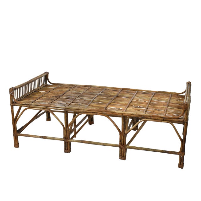 Late 20th Century Fretwork Bamboo Bench For Sale - Image 5 of 5