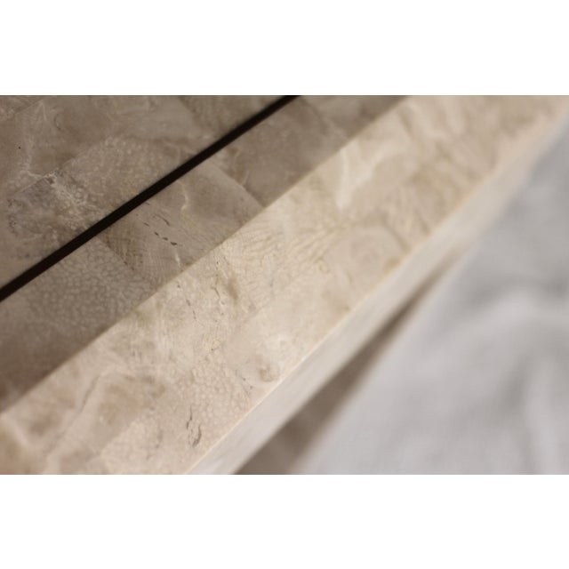 1980s Postmodern Tessellated Stone Style Console Table For Sale - Image 4 of 14