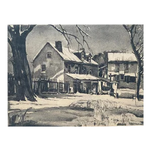 Earl Horter Winter Houses Etching