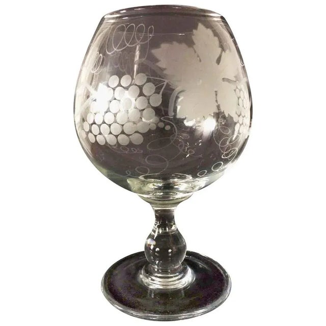 Glass Late 19th Century Blown Glass Coupe with Vines Decor For Sale - Image 7 of 7