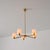 A refined and elegantly structured italian chandelier from the 1950s, defined by a clean geometric composition in brass...