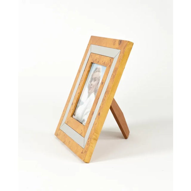 Mid-Century Picture Frame in Wood, Chrome & Glass, Italy 1960s For Sale - Image 10 of 12