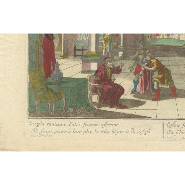 Probst, Joseph's Robe Shown to Jacob, 1770, Hand-Colored Print For Sale - Image 4 of 10