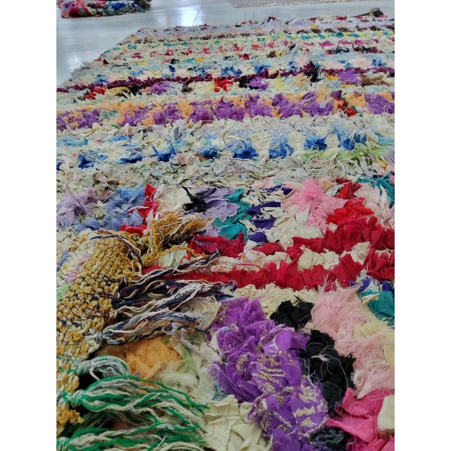 Contemporary Vintage Multicolored Boucherouite Rug For Sale - Image 3 of 7