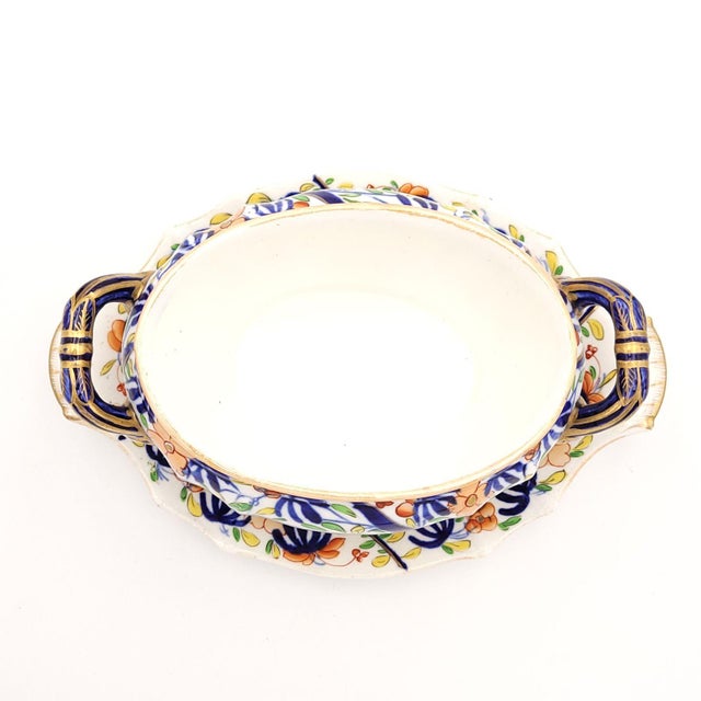 Blue Pair of Coalport Sauce Tureens, England Circa 1825 For Sale - Image 8 of 12