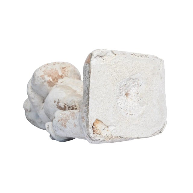 19th Century Stone Cherub Figural Garden Sculpture Playing Mandolin For Sale In Philadelphia - Image 6 of 6