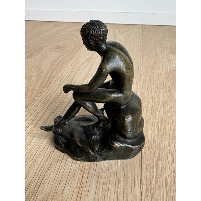 Bronze Classical Grand Tour Style Cast Bronze Seated Hermes (Mercury at Rest) Sculpture For Sale - Image 8 of 10