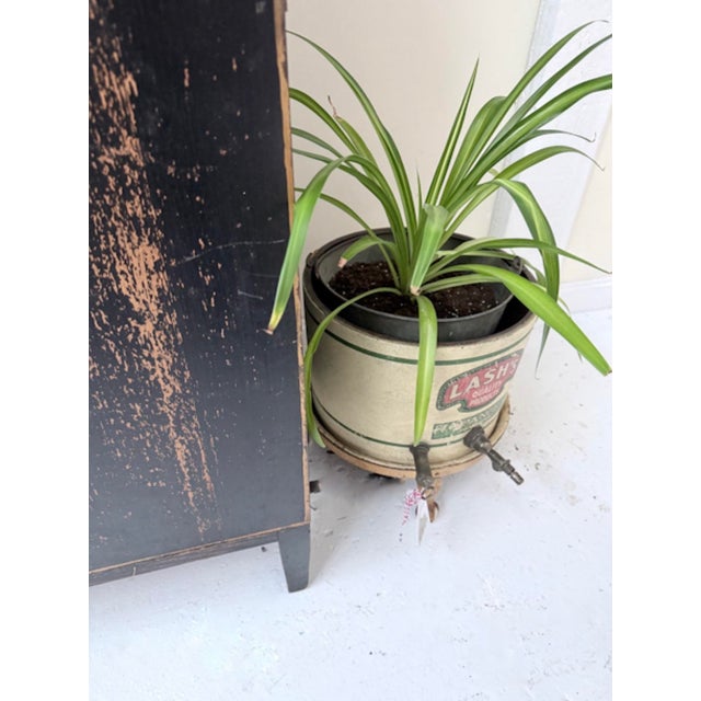 Antique Ebony Painted Linen Cabinet For Sale - Image 9 of 10