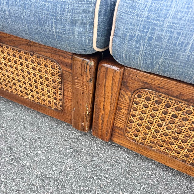 Vintage Boho Chic Cane and Oak Modular Sofa by Desoto - 6 Pieces For Sale - Image 10 of 12